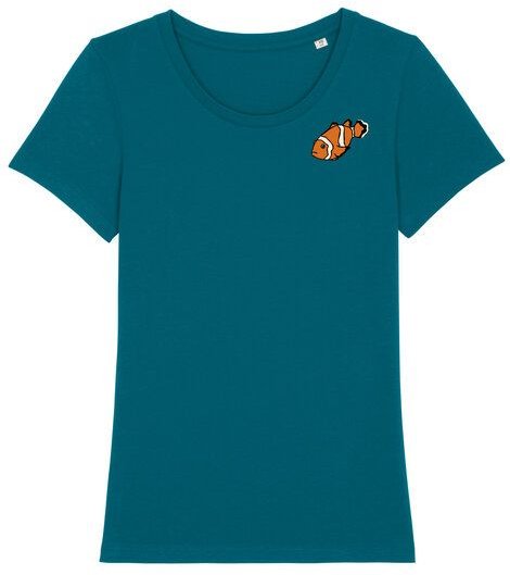 Spangeltangel T-Shirt bedruckt, "Clownfisch", nachhaltig, Biobaumwolle, Brustprint, Damen, Kurzarmshirt, Damenshirt, Fra...