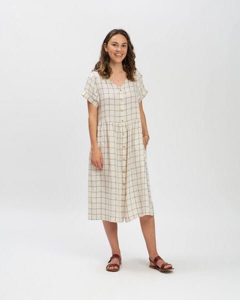 Matona Sommerkleid aus Leinen für Frauen / Linen Midi Dress