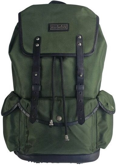 manbefair Lässiger Rucksack Vienna aus recyceltem Nylon Gewebe und Rinds-Leder