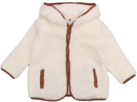 Kinder Fleecejacke – Creme, Kapuze & Reißverschluss, kuschelig warm | von Walkiddy