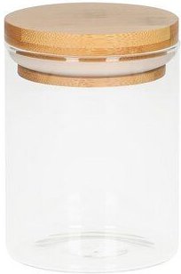 elasto Glasbehälter "Bamboo" 650 ml mit Bambusdeckel - Gefäß für Lebensmittel