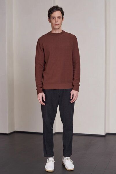 About Companions Klassischer Crewneck-Strickpullover MORTEN aus Bio-Baumwollgarn