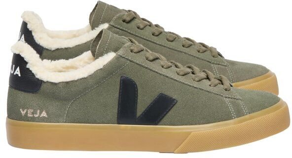 Veja Herren-Sneaker Campo Winter Suede Mud Black Natural
