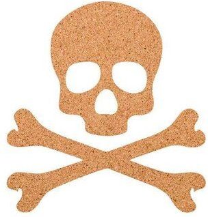 Kork-Deko Pinnwand in Totenkopf-Form aus Kork "Corkworld" Totenkopf XXL ca. 80x50 cm