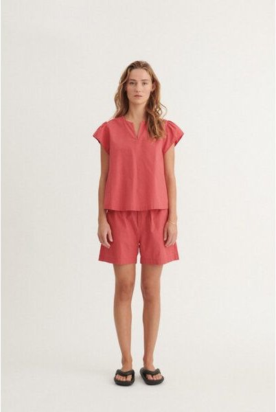 Basic Apparel Kurzarm Shirt SILJE Bluse aus Bio-Baumwolle