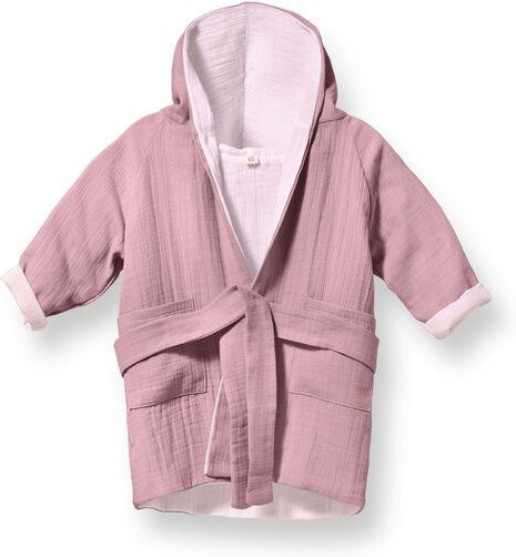 Mababu Bademantel Kinder mit Kapuze | 100% GOTS Bio-Baumwolle mit 2 Taschen und Gürtel | 1-6 Jahre | 4 Farben | Baby Bad...