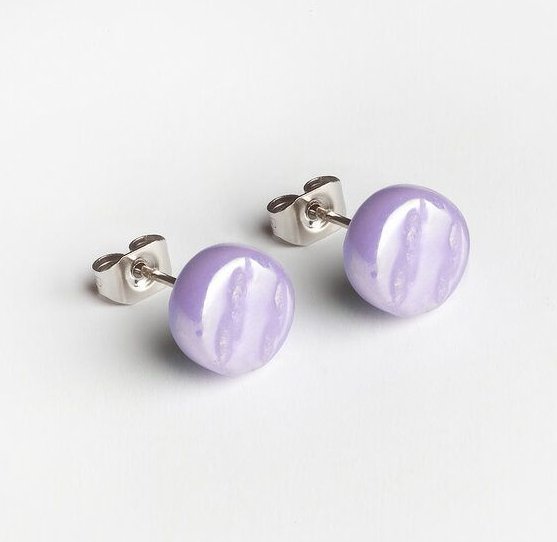 ALEXASCHA Kleine Glas Ohrstecker Rund | PUREFORM