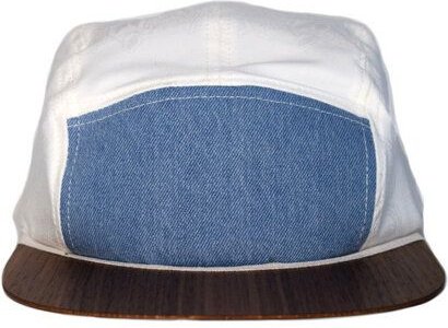 Lou-i Jeans-Cap mit edlem Holzschild - Made in Germany - Denim Snapback