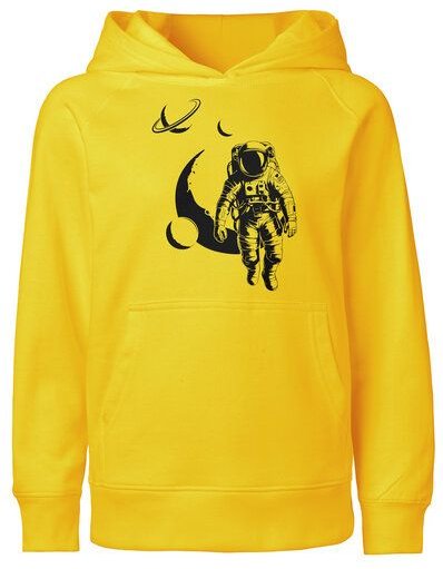 HANDGEDRUCKT "Spacewalk" Kinder Hoody aus reiner Biobaumwolle (kbA)