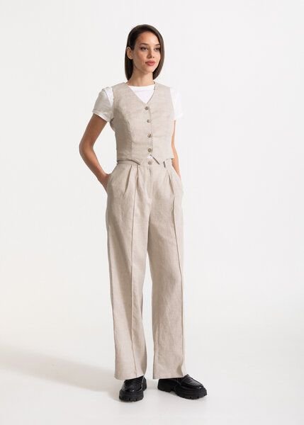 De IONESCU Das "Figa“ Set aus 100% Leinen, Hose und Weste