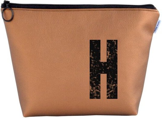 renna deluxe Kosmetiktasche und Kulturtasche personalisiert mit Monogramm - bronze
