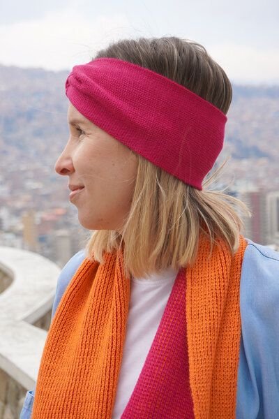 TINKU -Celebrating Bolivian Heritage 100% BABY Alpaka Stirnband (PUMIRI) aus Bolivien