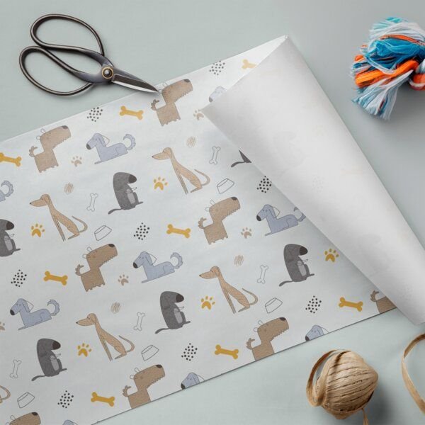 Fines Papeterie 3m Geschenkpapier HUNDE * für Kinder * auf Rolle * 300x47 cm *