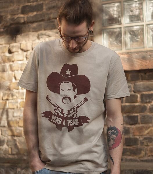 päfjes Cowboy Peng Peng - Fair Wear Männer T-Shirt - Sand