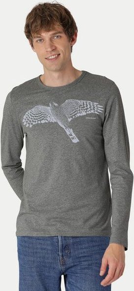Peaces.bio - handbedruckte Biomode Bio-Herren-Langarmshirt "Sperber"