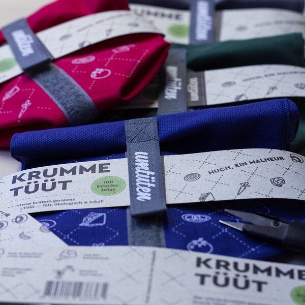 umtüten Krumme-Tüüt - Snackbeutel / Plastikfrei / hält natürlich frisch / made in Germany