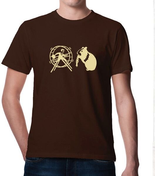 Picopoc T-Shirt Hamster und das Hamsterrad in Braun