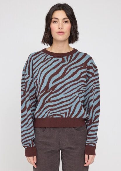 Thumbnail - Mazine Baumwollstrickpullover Zebra