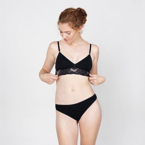 erlich textil Amelie bügelloser BH mit Spitze aus recyceltem Polyamid, made in Europe