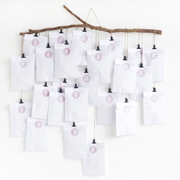 renna deluxe DIY Adventskalender in Rosa zum Befüllen