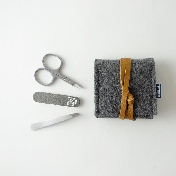 matilda k. manufaktur mini-maniküre-set 'ella' aus Wollfilz dunkelgrau