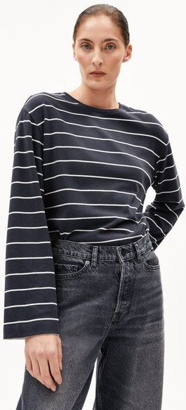Thumbnail - ARMEDANGELS MARYNAA FINE STRIPE - Damen Longsleeve aus Bio-Baumwoll Mix