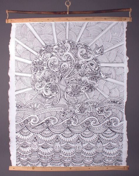 El Puente Wandposter zum Ausmalen aus handgeschöpftem Papier und Bambus