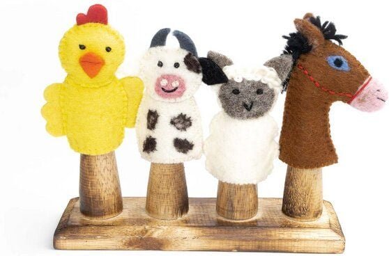 Papoose Toys Filz Fingerpuppen Bauernhof