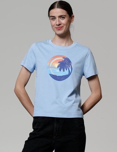 watapparel T-Shirt Frauen Sunset Rainbow