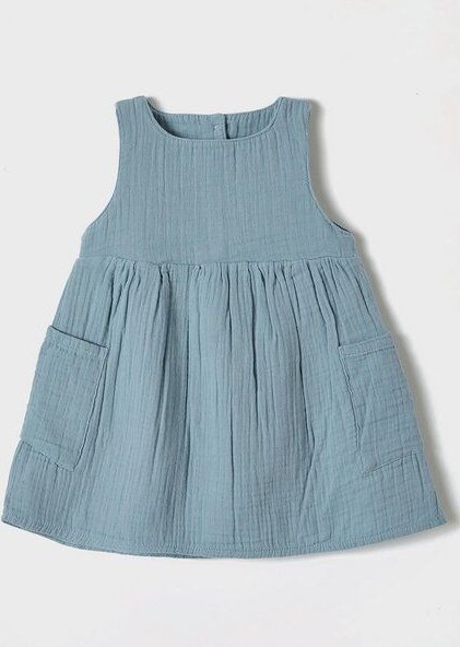 OrganicEra Bio Musselin ärmelloses Kleid mit Tasche