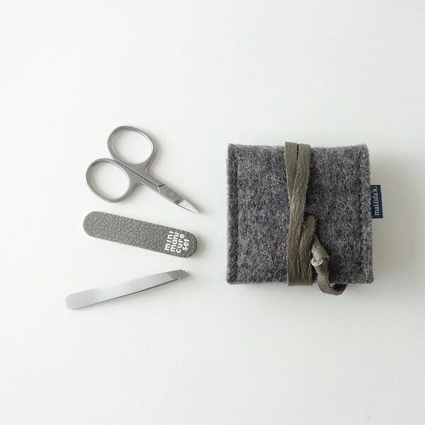 matilda k. manufaktur mini-maniküre-set 'ella' aus Wollfilz dunkelgrau