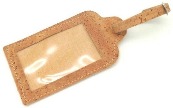 Kork-Deko Kofferanhänger aus Korkstoff (Beige) mit Schnalle – robust & stilvoll