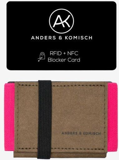 ANDERS & KOMISCH Kleiner Geldbeutel Braun mit RFID & NFC Schutz – A&K MINI Bundle Braun