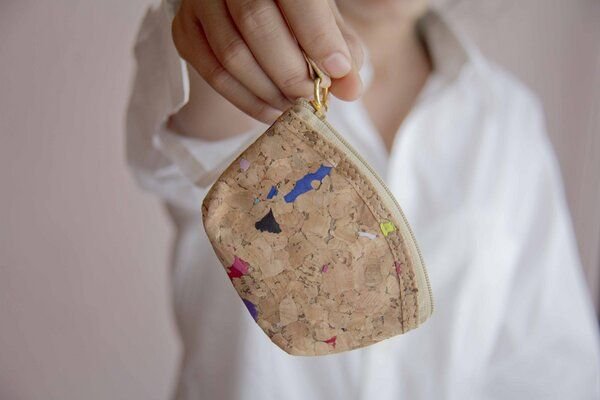 BY COPALA Täschen aus recyceltem Kork- Vegan, Etui, Mini-Portemonnaie (Color)