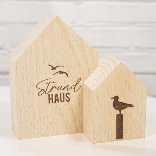 Bow & Hummingbird 2er Set Deko-Holzhäuschen Strandhaus