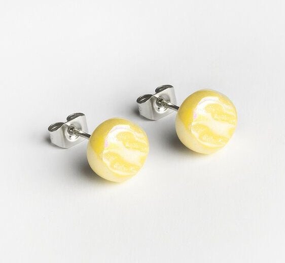 ALEXASCHA Kleine Glas Ohrstecker Rund | PUREFORM