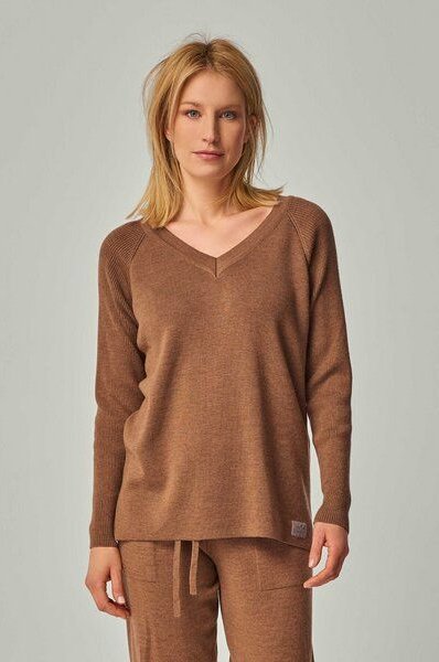 YOU LOOK PERFECT 100% Merino Strickpullover mit V-Ausschnitt "Dorina"