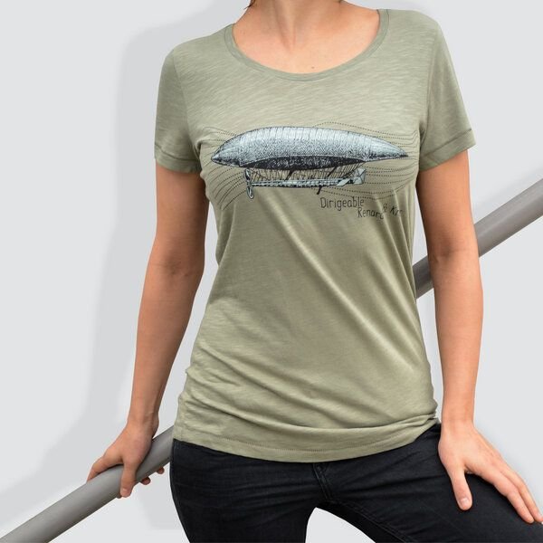 little kiwi Damen T-Shirt, "Dirigeable", Light Khaki