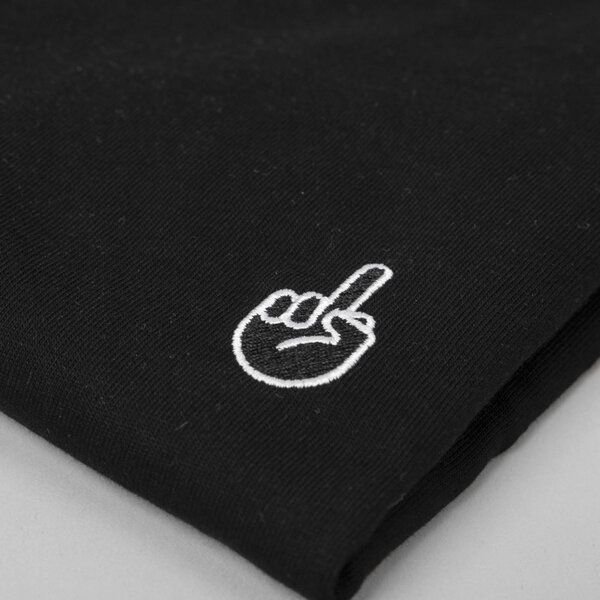 Fyngers Unisex T-Shirt aus Biobaumwolle - Modell F*CK YOU mit gestickter Veredelung