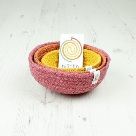 reSpiin Mini Schüssel Set aus Jute 3-teilig