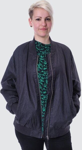 Thumbnail - LangerChen Jacket Winton - Boyfriend Bomberjacke aus Leinen