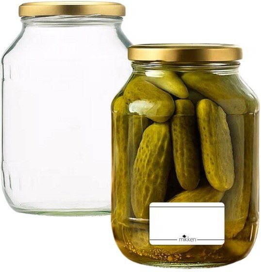 mikken Große Einmachgläser 1700 ml mit Deckel Gold (TO89)