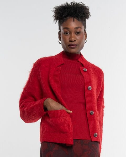 Alma & Lovis Kuschelige Wohlfühljacke aus gebrushtem Alpakastrick | Brushed Jacket