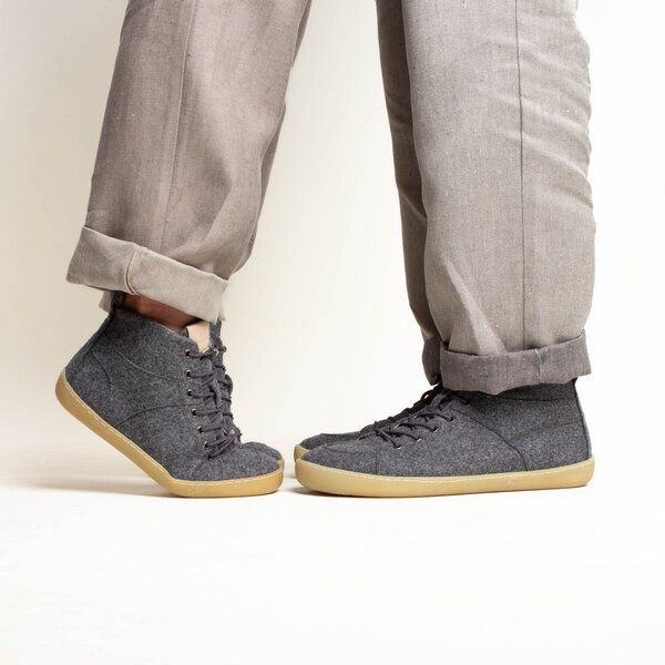 nahtur-design Barfußschuhe aus Bioleinen oder Loden, knöchelhoch, unisex