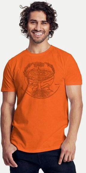 Peaces.bio - handbedruckte Biomode Bio-Herren-T-Shirt "Weltenesche"