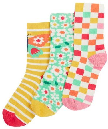 Frugi Kindersocken in Dreierpack mit Schmetterling
