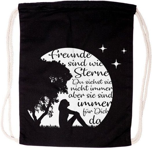 HANDGEDRUCKT Festival-Beutel "Freunde"