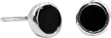 pakilia Obsidian runder Ohrstecker 'Redondo Obsidiana'