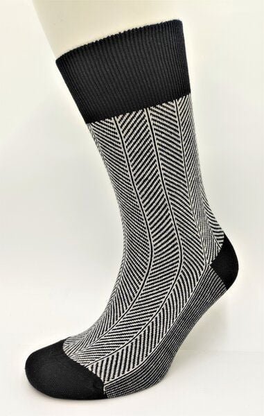 BLS Organic 3er Pack GOTS zertifiziert 98 % Bio-Baumwolle Zickzack-Muster Herren Socken