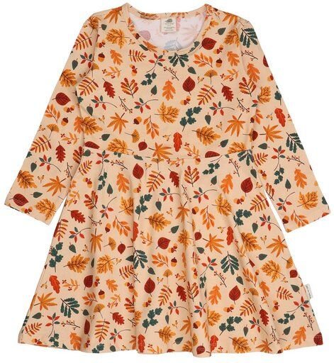 Kleinkinder Langarmkleid Autumn Leaves aus weicher Baumwolle von Walkiddy